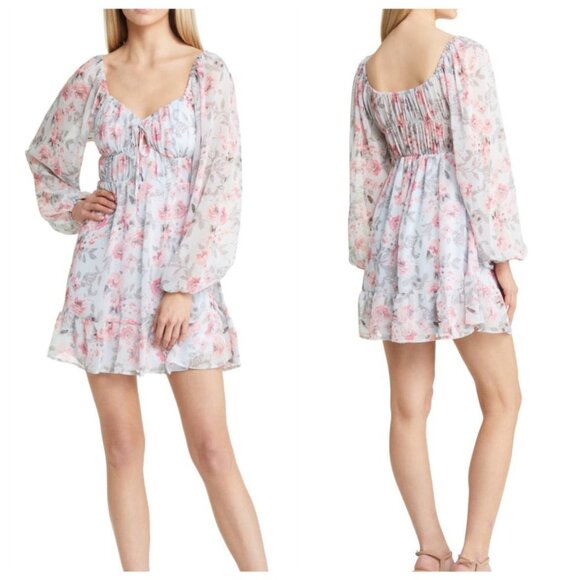 NEXT UP Dresses & Skirts - NWT NEXT UP Floral Long Sleeve Babydoll Minidress, size 5/6